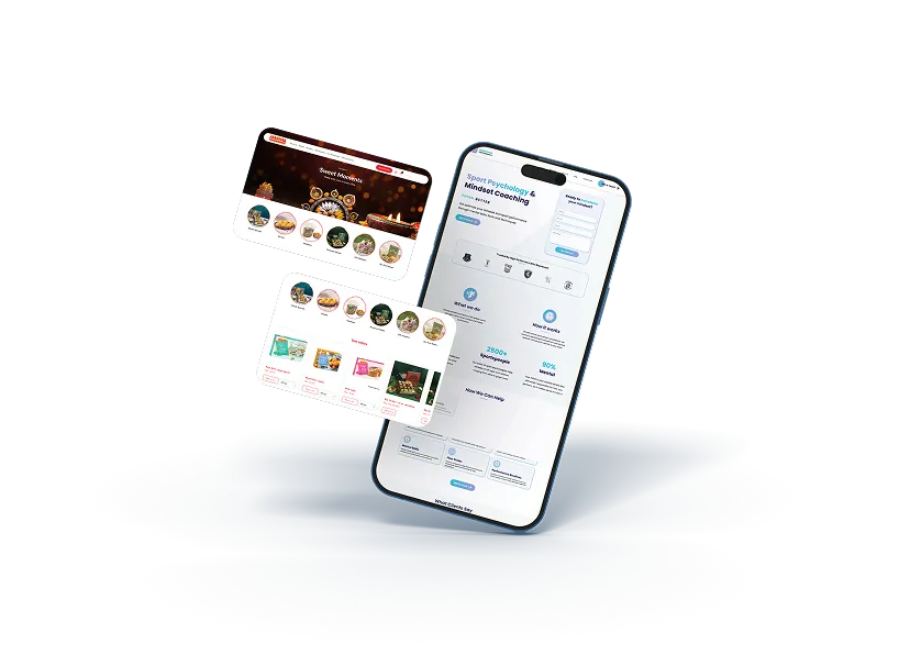 Mobile app and website interface preview
