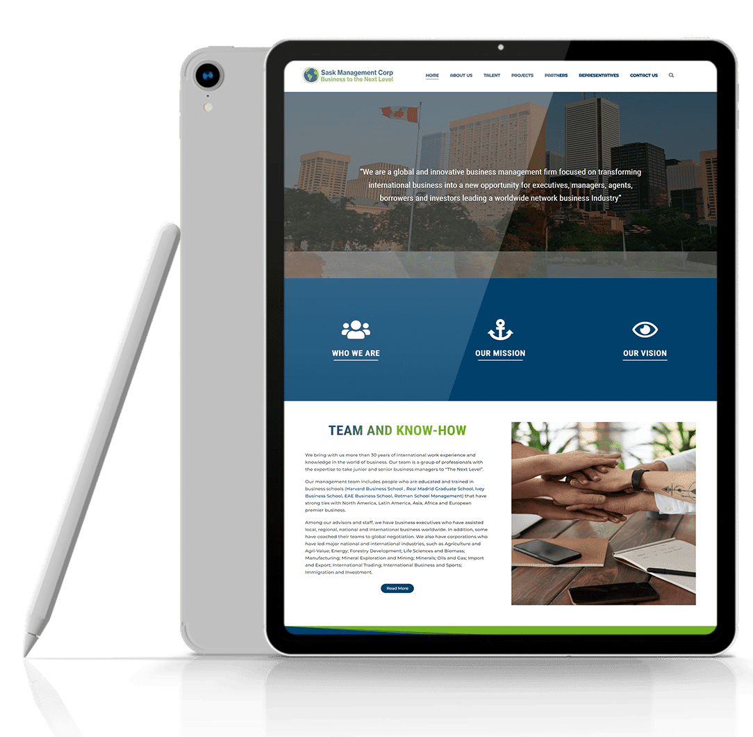 Sask Management Corp tablet preview
