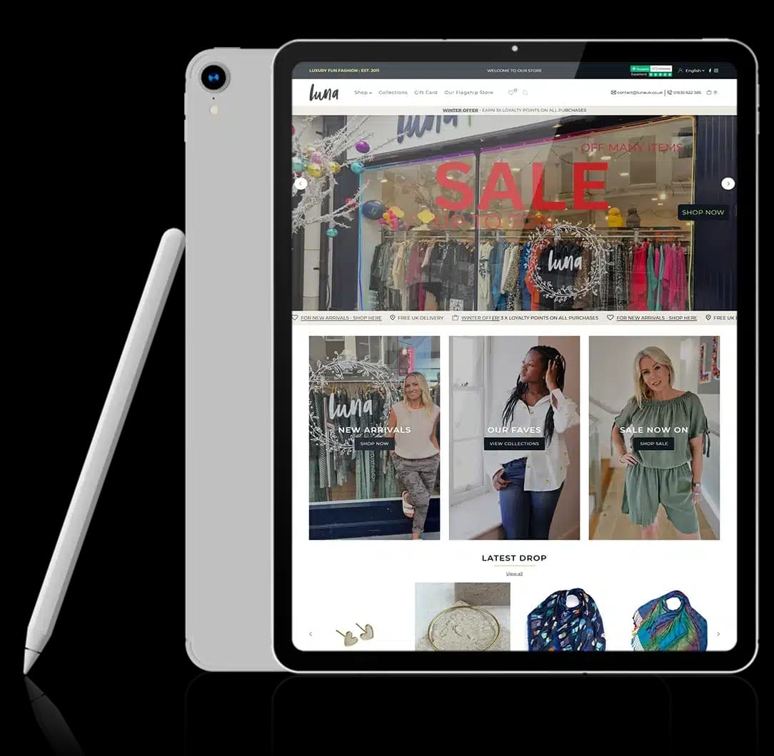 Luna Boutiques tablet preview