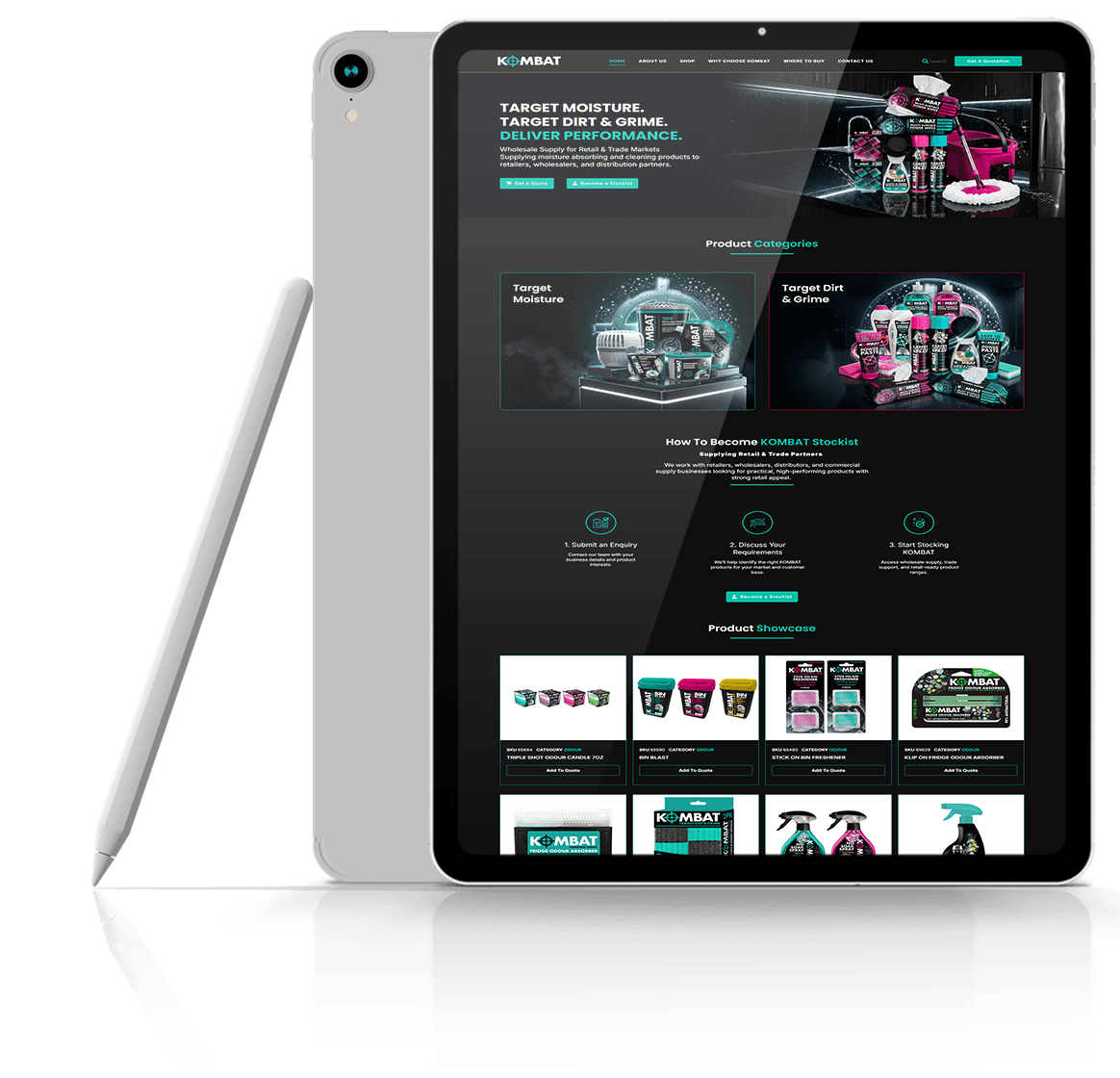 Kombat UK Website Design & Development tablet preview