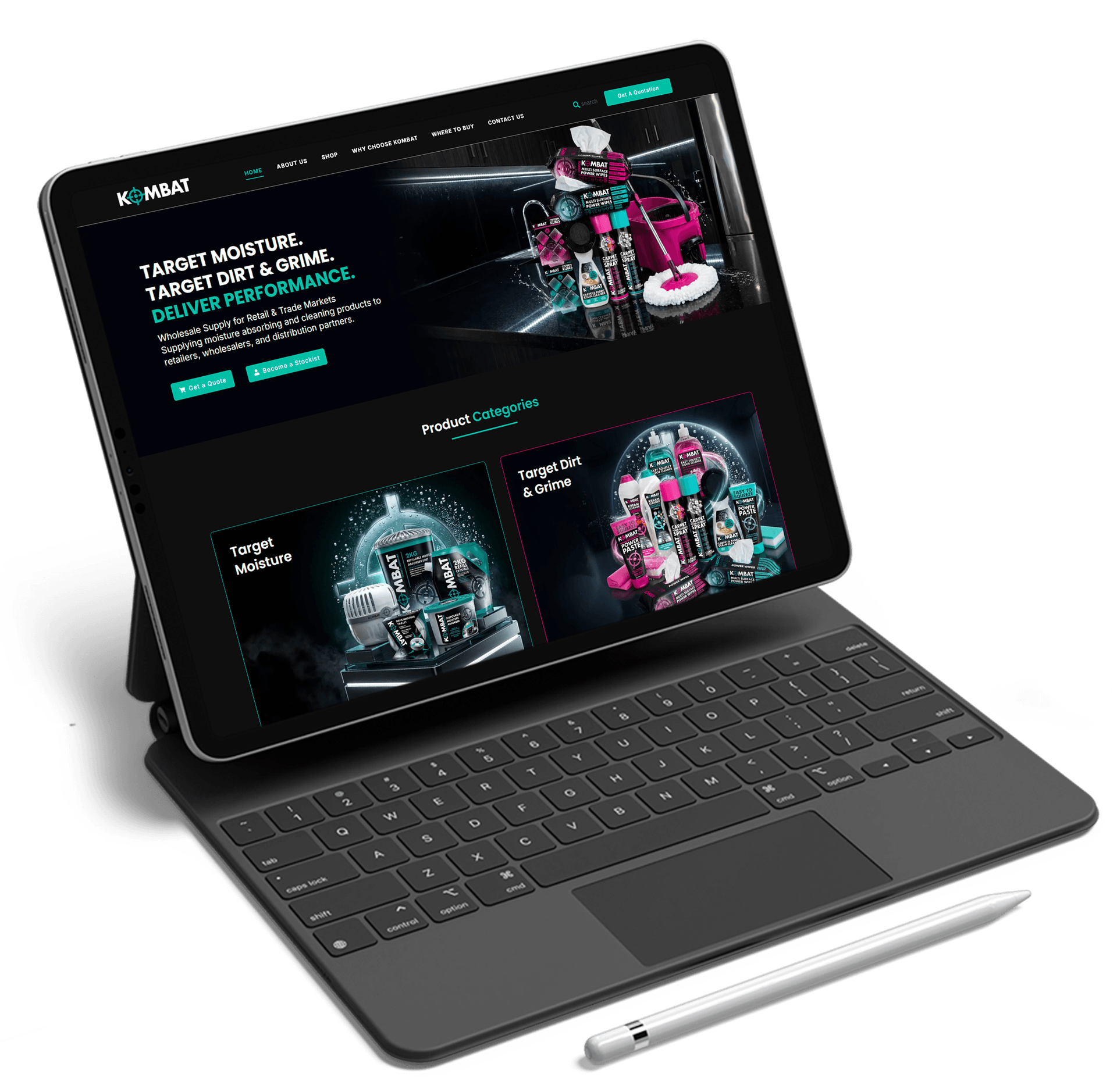 Kombat UK Website Design & Development laptop preview