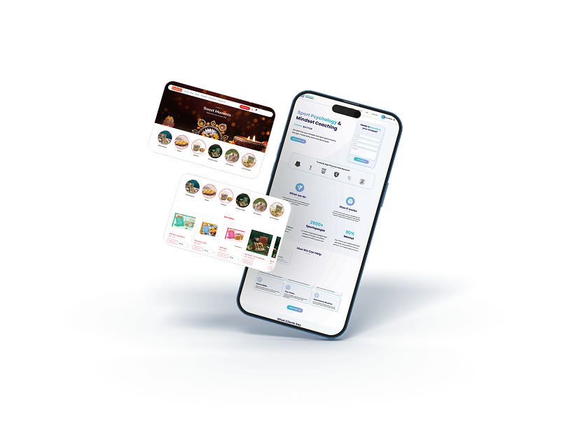 Mobile app and website interface preview