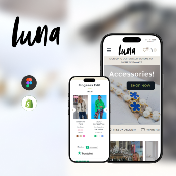 Luna branding with a clean layout